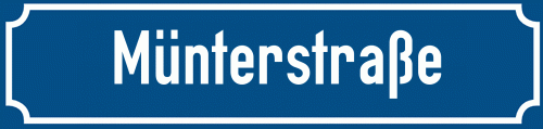 Straßenschild Münterstraße zum kostenlosen Download