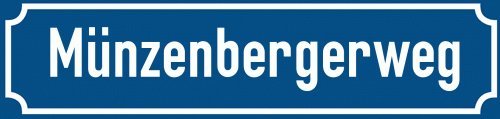 Straßenschild Münzenbergerweg