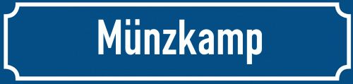 Straßenschild Münzkamp