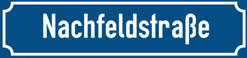 Straßenschild Nachfeldstraße