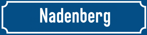 Straßenschild Nadenberg