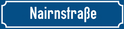 Straßenschild Nairnstraße