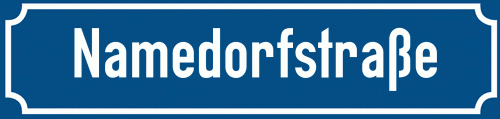 Straßenschild Namedorfstraße