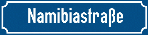 Straßenschild Namibiastraße zum kostenlosen Download