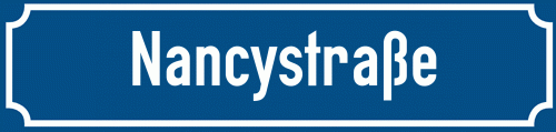 Straßenschild Nancystraße zum kostenlosen Download