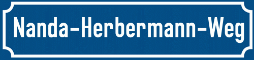 Straßenschild Nanda-Herbermann-Weg