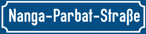 Straßenschild Nanga-Parbat-Straße zum kostenlosen Download