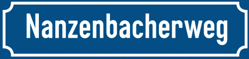 Straßenschild Nanzenbacherweg zum kostenlosen Download