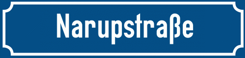 Straßenschild Narupstraße