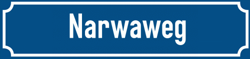 Straßenschild Narwaweg