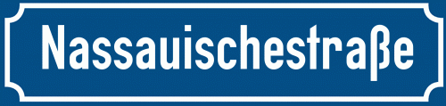 Straßenschild Nassauischestraße zum kostenlosen Download