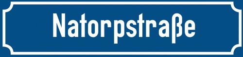 Straßenschild Natorpstraße zum kostenlosen Download