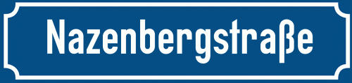 Straßenschild Nazenbergstraße zum kostenlosen Download