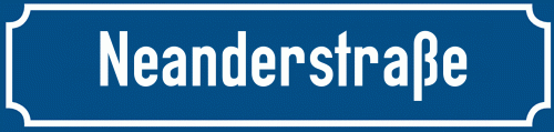 Straßenschild Neanderstraße