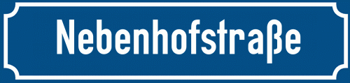 Straßenschild Nebenhofstraße zum kostenlosen Download