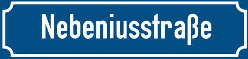 Straßenschild Nebeniusstraße