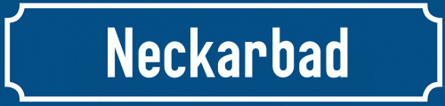Straßenschild Neckarbad zum kostenlosen Download