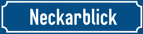 Straßenschild Neckarblick