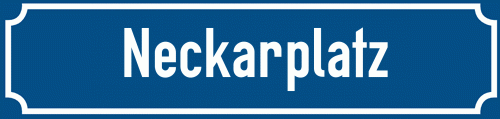 Straßenschild Neckarplatz zum kostenlosen Download