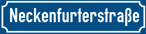 Straßenschild Neckenfurterstraße zum kostenlosen Download