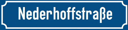 Straßenschild Nederhoffstraße