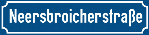 Straßenschild Neersbroicherstraße