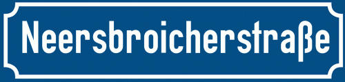 Straßenschild Neersbroicherstraße zum kostenlosen Download