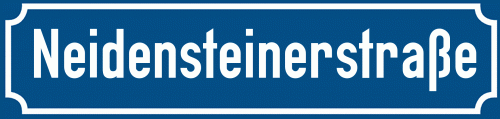 Straßenschild Neidensteinerstraße