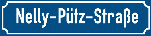 Straßenschild Nelly-Pütz-Straße zum kostenlosen Download