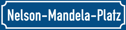 Straßenschild Nelson-Mandela-Platz