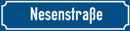 Straßenschild Nesenstraße zum kostenlosen Download