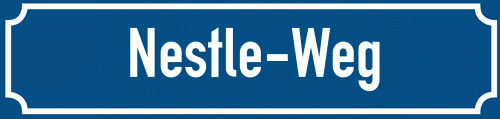 Straßenschild Nestle-Weg