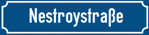 Straßenschild Nestroystraße