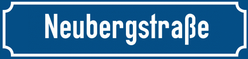 Straßenschild Neubergstraße