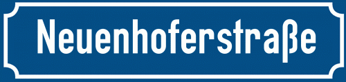 Straßenschild Neuenhoferstraße