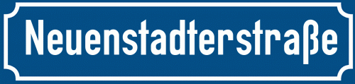 Straßenschild Neuenstadterstraße