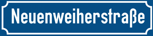Straßenschild Neuenweiherstraße