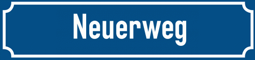 Straßenschild Neuerweg zum kostenlosen Download
