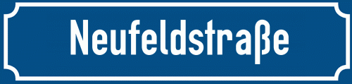 Straßenschild Neufeldstraße zum kostenlosen Download