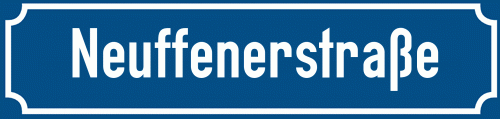 Straßenschild Neuffenerstraße zum kostenlosen Download