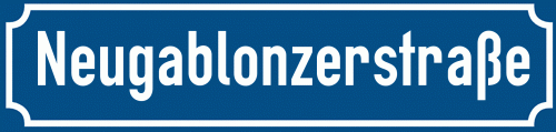 Straßenschild Neugablonzerstraße zum kostenlosen Download