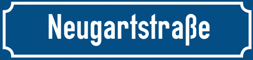 Straßenschild Neugartstraße