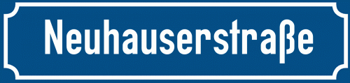Straßenschild Neuhauserstraße zum kostenlosen Download