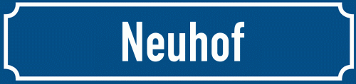 Straßenschild Neuhof