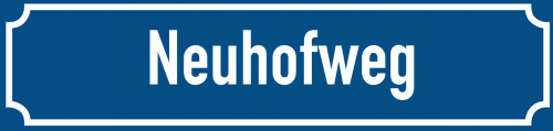 Straßenschild Neuhofweg