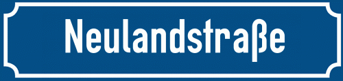 Straßenschild Neulandstraße