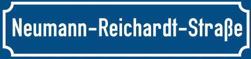 Straßenschild Neumann-Reichardt-Straße