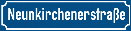 Straßenschild Neunkirchenerstraße zum kostenlosen Download