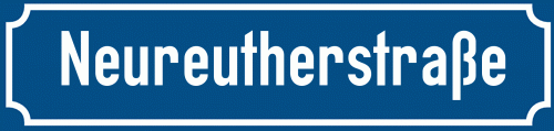 Straßenschild Neureutherstraße zum kostenlosen Download