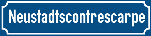 Straßenschild Neustadtscontrescarpe zum kostenlosen Download